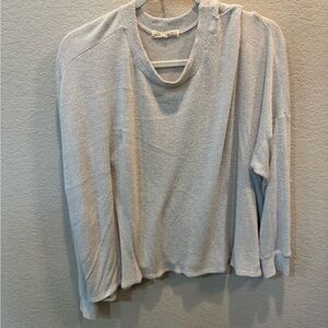Joah Brown Light Gray Knit Top